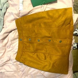 Suede Button Up Skirt